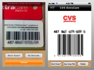 Entering_CVS_card Entering loyalty card into Key Ring app