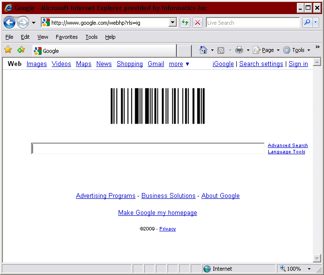 google_barcode2 Google replaced its logo with a barcode of its name